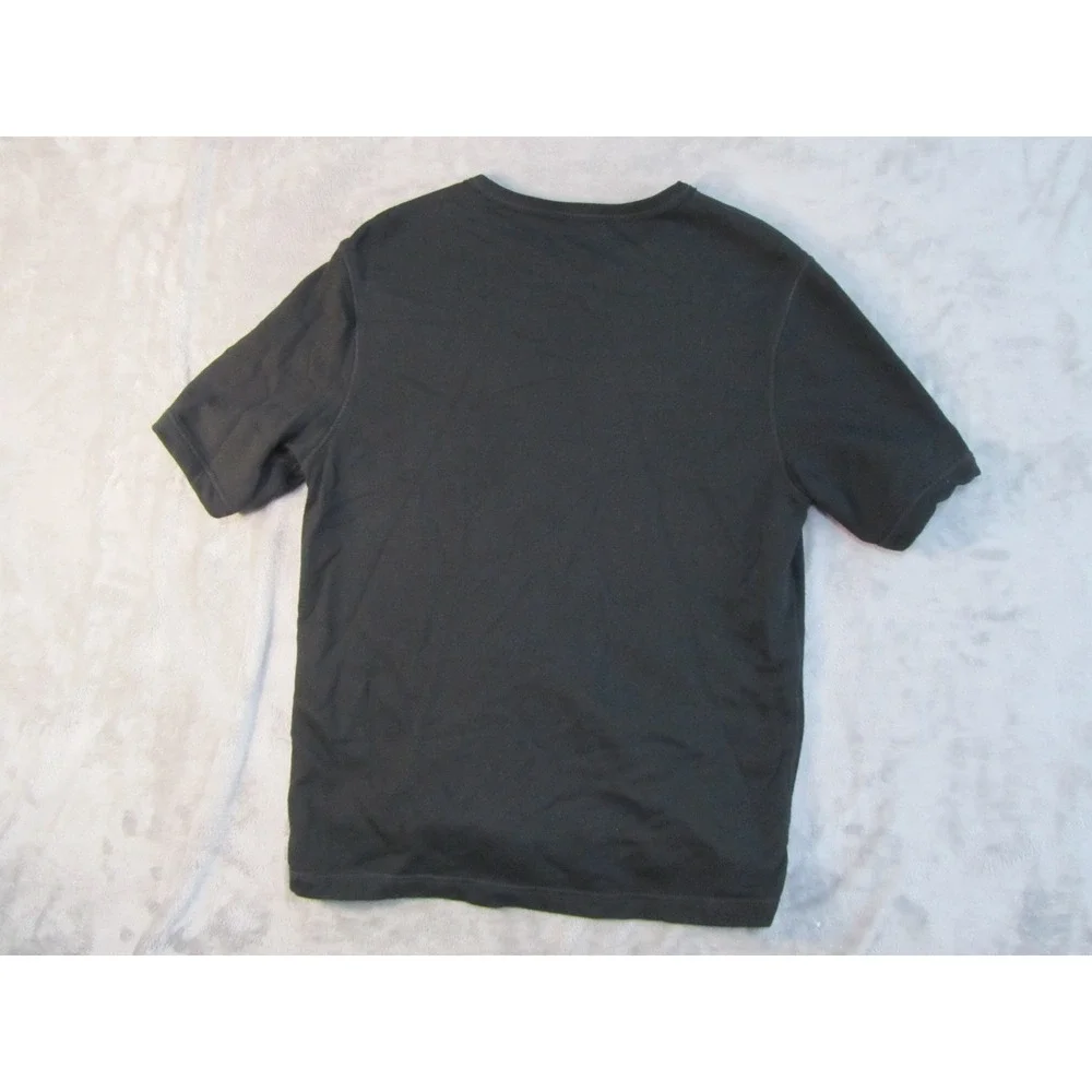 True Religion Mens Black Short Sleeve Fleece Sweatshirt Side Zip Logo Medium